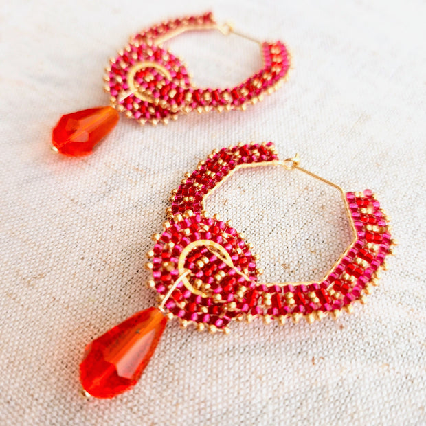 Basket Earrings -  Pomegranate