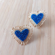 Copy of Sacred Heart Stud Earrings - Blue